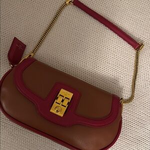 LOUIS VUITTON Cuir Art Déco Baguette Terre Framboise